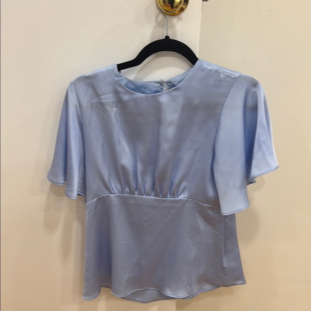 Elegant Blue Satin Women's Top asos